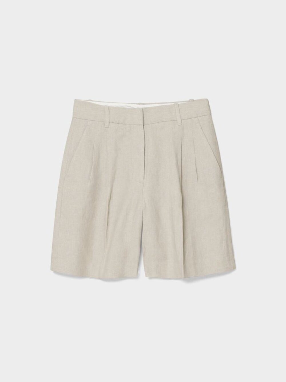 Aritzia Relaxed High-Rise Long Linen shorts - Size 00 Light Grey